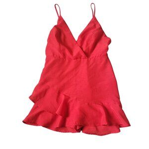 Forever 21 Women's Red Babydoll‎ Dress Size M Mini Sweetheart Strap Vday